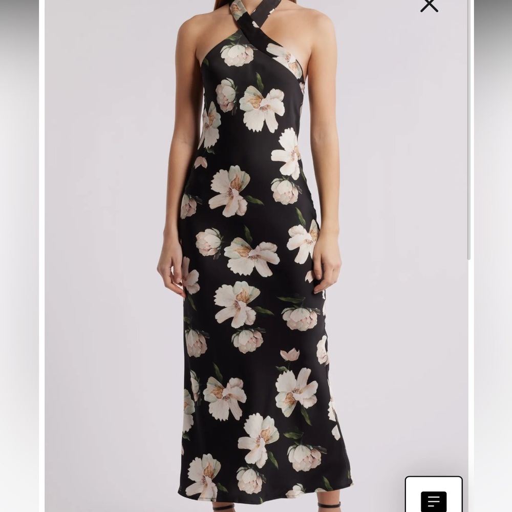 Petal and Pup - Floral Black Maxi Dress - size 10